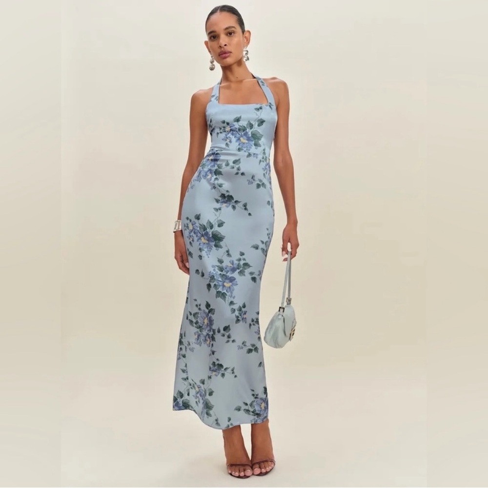 NWOT- Reformation Ivan Silk Fresh Air Maxi Dress - Size 0